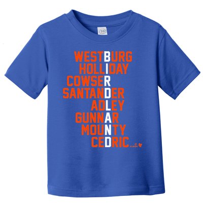 Birdland Names 2024 Baltimore Baseball Toddler T-Shirt