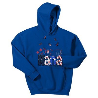 Butterflies Nana 4th Of July Happy Usa Independence Christm Gift Kids Hoodie