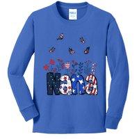 Butterflies Nana 4th Of July Happy Usa Independence Christm Gift Kids Long Sleeve Shirt