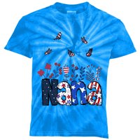 Butterflies Nana 4th Of July Happy Usa Independence Christm Gift Kids Tie-Dye T-Shirt