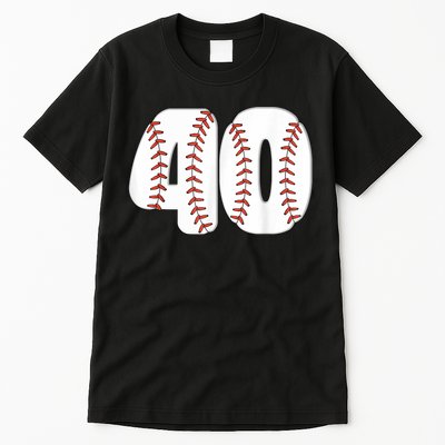 Baseball Number 40 Baseball Birthday 40 Baseball Themed 40th Tall T-Shirt
