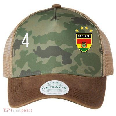 Bolivia Number 4 Sports Jersey Football Four Bolivian Legacy Tie Dye Trucker Hat