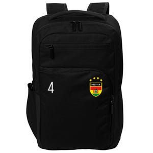 Bolivia Number 4 Sports Jersey Football Four Bolivian Impact Tech Backpack