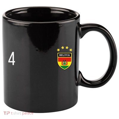 Bolivia Number 4 Sports Jersey Football Four Bolivian 11oz C Handle Ceramic Mug