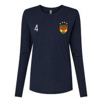 Bolivia Number 4 Sports Jersey Football Four Bolivian Womens Cotton Relaxed Long Sleeve T-Shirt