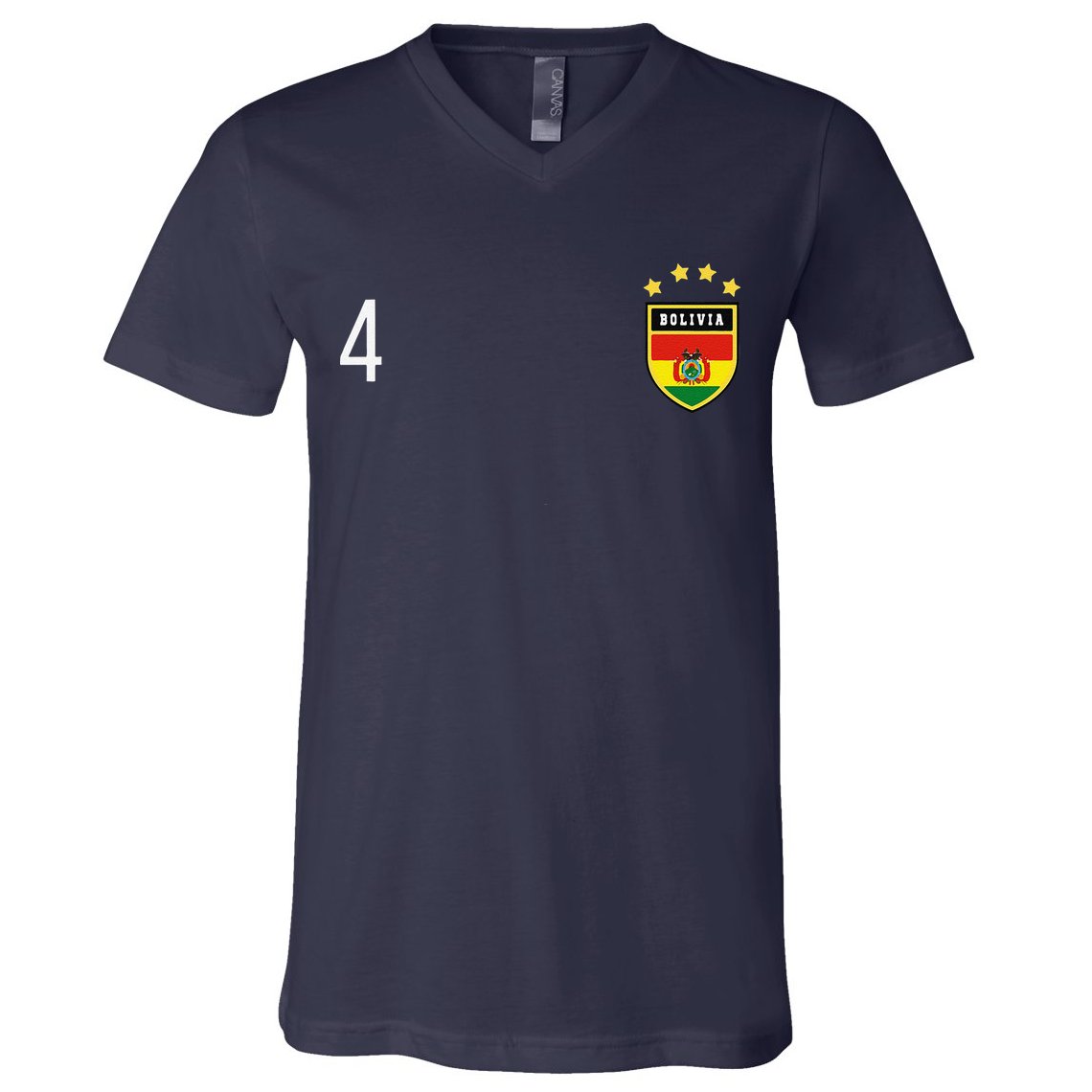 Bolivia Number 4 Sports Jersey Football Four Bolivian V-Neck T-Shirt