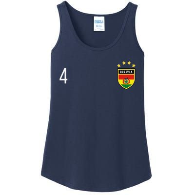 Bolivia Number 4 Sports Jersey Football Four Bolivian Ladies Essential Tank