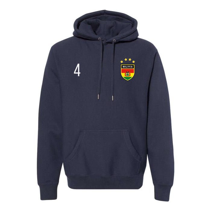 Bolivia Number 4 Sports Jersey Football Four Bolivian Premium Hoodie