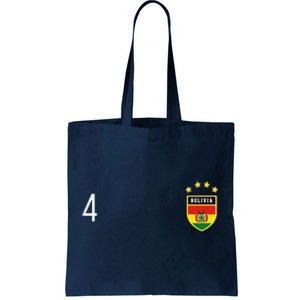 Bolivia Number 4 Sports Jersey Football Four Bolivian Tote Bag