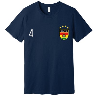 Bolivia Number 4 Sports Jersey Football Four Bolivian Premium T-Shirt