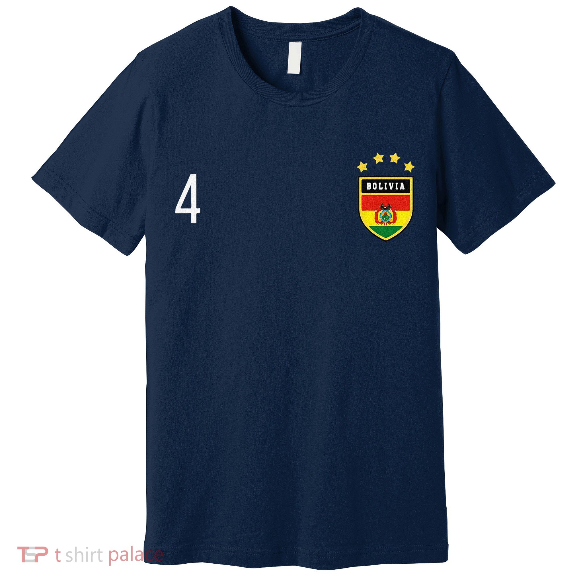 Bolivia Number 4 Sports Jersey Football Four Bolivian Premium T-Shirt