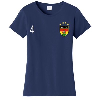 Bolivia Number 4 Sports Jersey Football Four Bolivian Women's T-Shirt