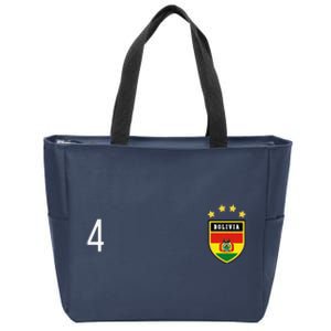 Bolivia Number 4 Sports Jersey Football Four Bolivian Zip Tote Bag