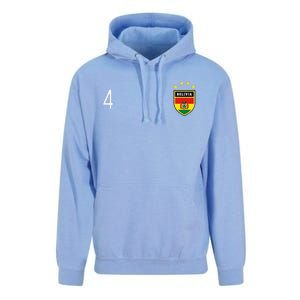 Bolivia Number 4 Sports Jersey Football Four Bolivian Unisex Surf Hoodie