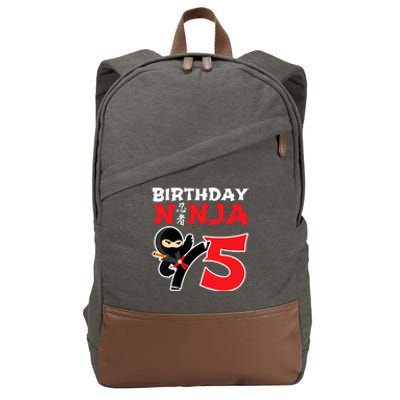 Birthday Ninja 5 Year Old Ninja Birthday Party Theme Cotton Canvas Backpack