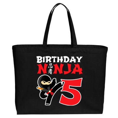 Birthday Ninja 5 Year Old Ninja Birthday Party Theme Cotton Canvas Jumbo Tote