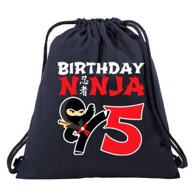 Birthday Ninja 5 Year Old Ninja Birthday Party Theme Drawstring Bag