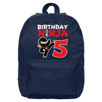 Birthday Ninja 5 Year Old Ninja Birthday Party Theme 16 in Basic Backpack