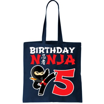 Birthday Ninja 5 Year Old Ninja Birthday Party Theme Tote Bag