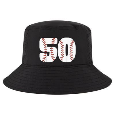 Baseball Number 50 Baseball Birthday 50 Baseball Themed 50th Cool Comfort Performance Bucket Hat