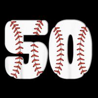 Baseball Number 50 Baseball Birthday 50 Baseball Themed 50th Drawstring Bag