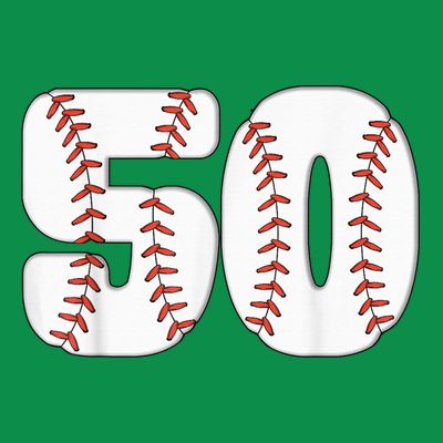 Baseball Number 50 Baseball Birthday 50 Baseball Themed 50th T-Shirt