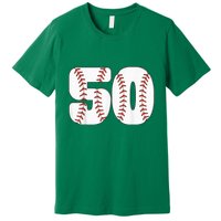 Baseball Number 50 Baseball Birthday 50 Baseball Themed 50th Premium T-Shirt