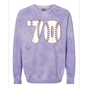 Baseball Number 70 Baseball Birthday 70 Baseball Themed 70th Colorblast Crewneck Sweatshirt