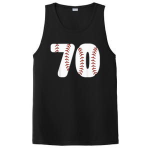 Baseball Number 70 Baseball Birthday 70 Baseball Themed 70th PosiCharge Competitor Tank