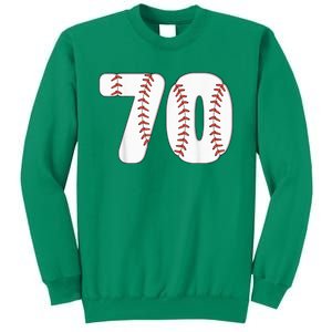 Baseball Number 70 Baseball Birthday 70 Baseball Themed 70th Sweatshirt