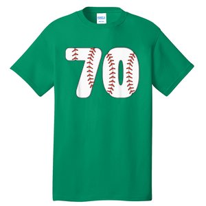 Baseball Number 70 Baseball Birthday 70 Baseball Themed 70th Tall T-Shirt