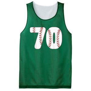 Baseball Number 70 Baseball Birthday 70 Baseball Themed 70th Mesh Reversible Basketball Jersey Tank