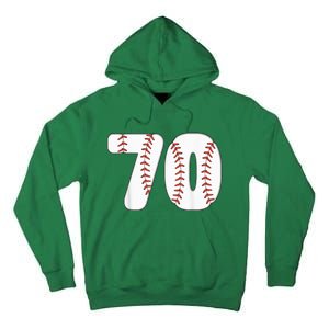 Baseball Number 70 Baseball Birthday 70 Baseball Themed 70th Tall Hoodie