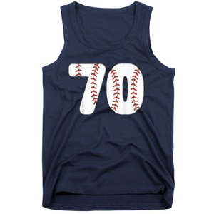 Baseball Number 70 Baseball Birthday 70 Baseball Themed 70th Tank Top