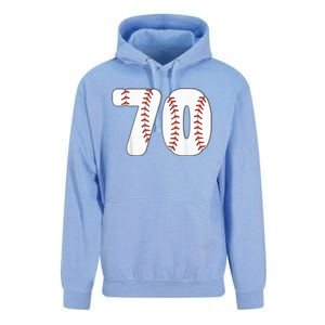 Baseball Number 70 Baseball Birthday 70 Baseball Themed 70th Unisex Surf Hoodie