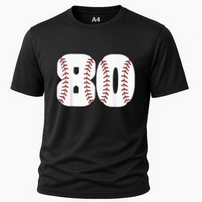 Baseball Number 80 Baseball Birthday 80 Baseball Themed 80th Performance Shirt