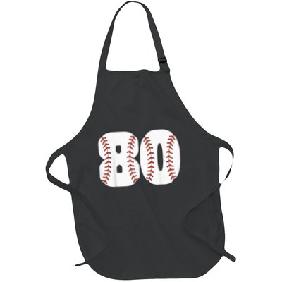 Baseball Number 80 Baseball Birthday 80 Baseball Themed 80th Apron
