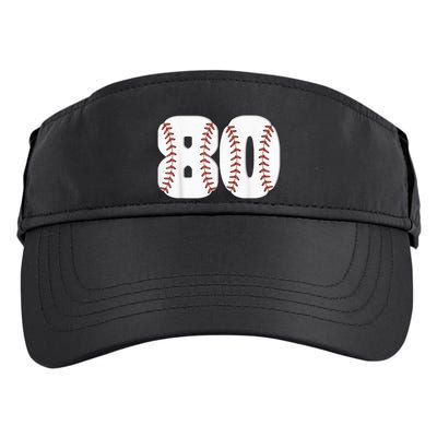 Baseball Number 80 Baseball Birthday 80 Baseball Themed 80th Adult Drive Performance Visor