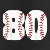 Baseball Number 80 Baseball Birthday 80 Baseball Themed 80th Beanie