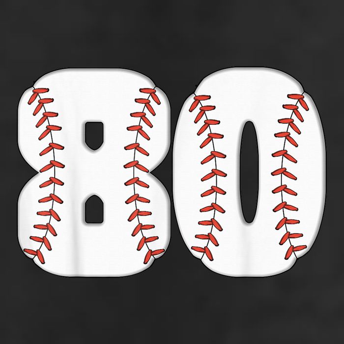 Baseball Number 80 Baseball Birthday 80 Baseball Themed 80th Beanie
