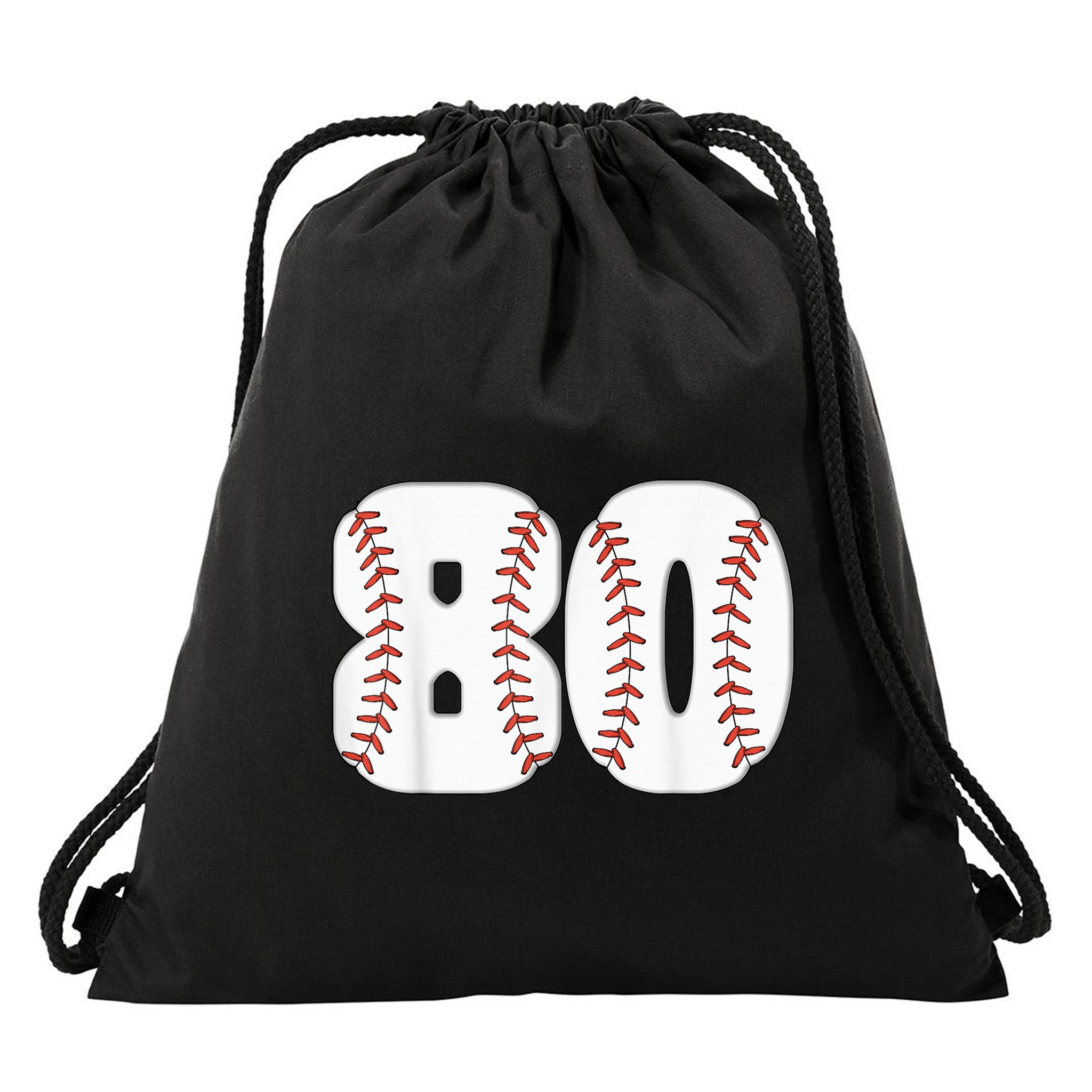 Baseball Number 80 Baseball Birthday 80 Baseball Themed 80th Drawstring Bag