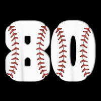 Baseball Number 80 Baseball Birthday 80 Baseball Themed 80th Womens Tank Top