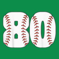 Baseball Number 80 Baseball Birthday 80 Baseball Themed 80th Tall T-Shirt