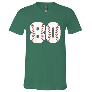 Baseball Number 80 Baseball Birthday 80 Baseball Themed 80th V-Neck T-Shirt