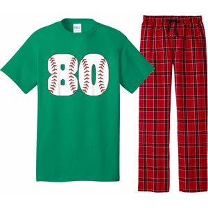 Baseball Number 80 Baseball Birthday 80 Baseball Themed 80th Pajama Set