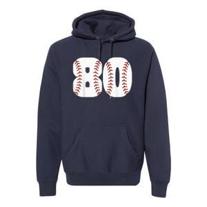 Baseball Number 80 Baseball Birthday 80 Baseball Themed 80th Premium Hoodie