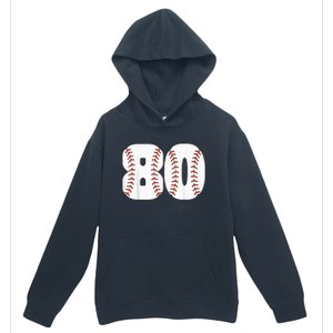 Baseball Number 80 Baseball Birthday 80 Baseball Themed 80th Urban Pullover Hoodie