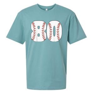 Baseball Number 80 Baseball Birthday 80 Baseball Themed 80th Sueded Cloud Jersey T-Shirt