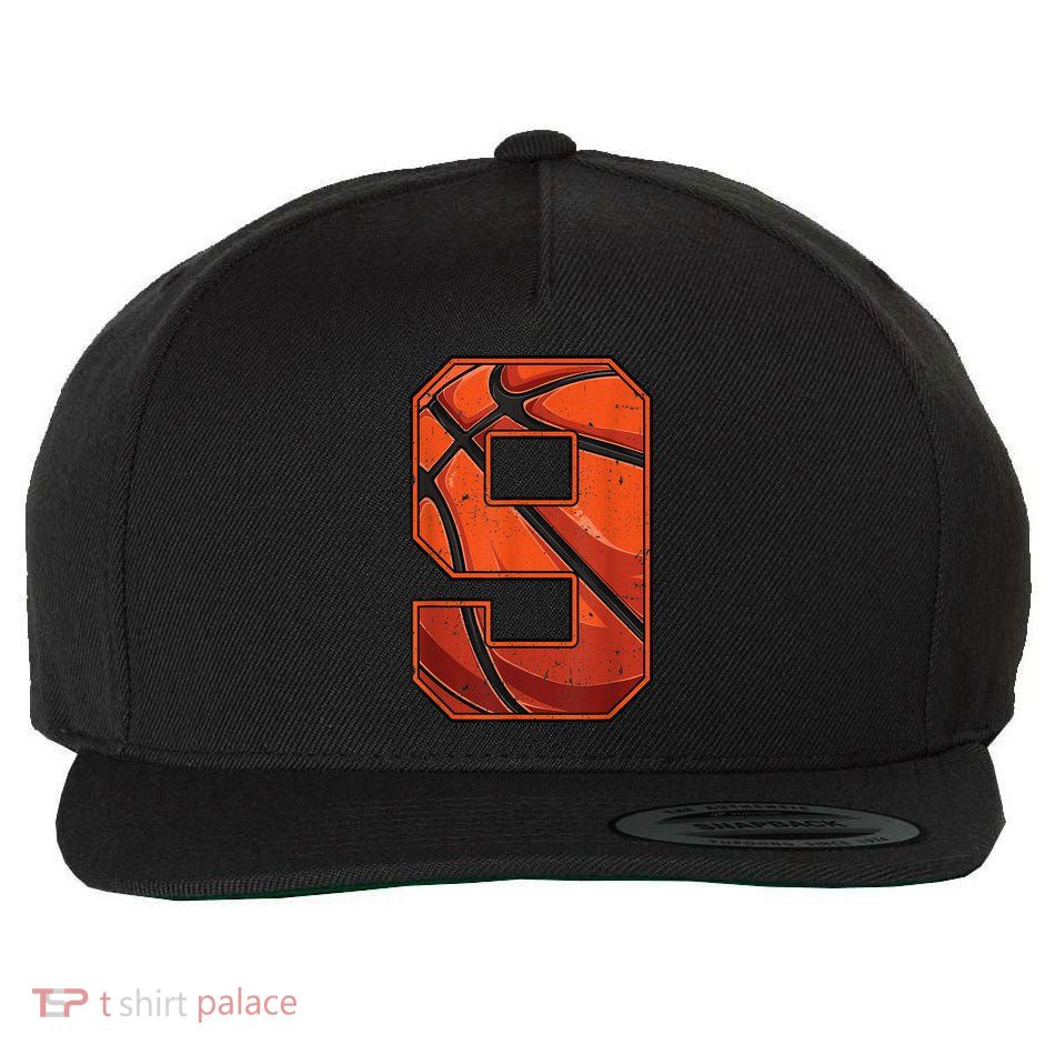 Basketball Ninth 9th Birthday Boy Girl Nine 9 Years Old Bday Wool Snapback Cap