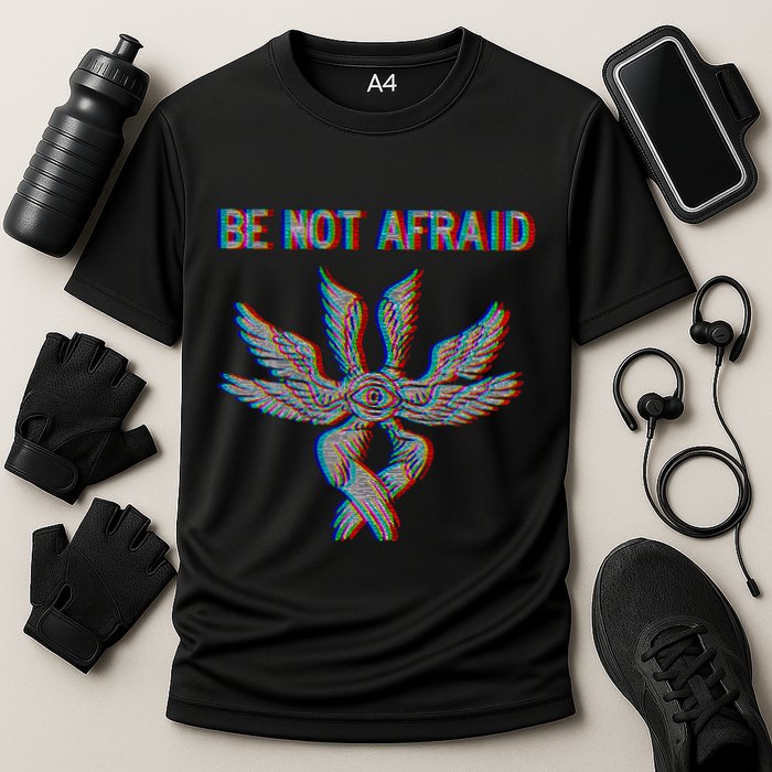 Be Not Afraid Biblically Accurate Angel Seraphim Glitch Cooling Performance Crew T-Shirt